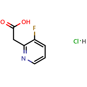 Chemical structure of 2-(3-fluoro-2-pyridyl)acetic acid;hydrochloride , CAS 1780629-78-8, AChemBlock X184177