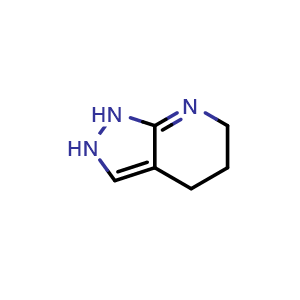 Chemical structure of 2,4,5,6-tetrahydro-1H-pyrazolo[3,4-b]pyridine , CAS 933734-43-1, AChemBlock X184183