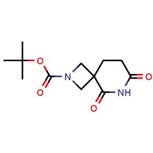 Chemical structure of tert-butyl 5,7-dioxo-2,6-diazaspiro[3.5]nonane-2-carboxylate , CAS 2151815-46-0, AChemBlock X184184