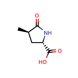 Chemical structure of (2S,4R)-4-methyl-5-oxo-pyrrolidine-2-carboxylic acid , CAS 1932310-30-9, AChemBlock X184186