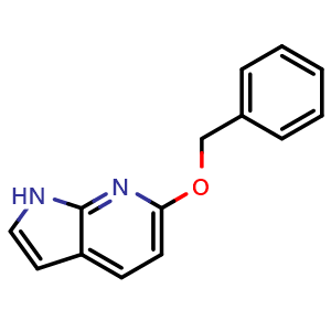 Chemical structure of 6-benzyloxy-1H-pyrrolo[2,3-b]pyridine , CAS 1018441-04-7, AChemBlock X184190