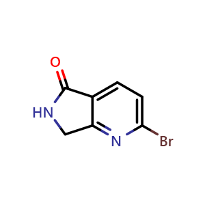 Chemical structure of 2-bromo-6,7-dihydropyrrolo[3,4-b]pyridin-5-one , CAS 1823921-07-8, AChemBlock X184225
