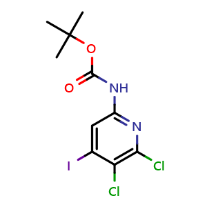 Chemical structure of tert-butyl N-(5,6-dichloro-4-iodo-2-pyridyl)carbamate , CAS 1801693-97-9, AChemBlock X184226