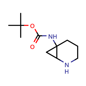 Chemical structure of tert-butyl N-(2-azabicyclo[4.1.0]heptan-6-yl)carbamate , CAS 1251001-36-1, AChemBlock X184247