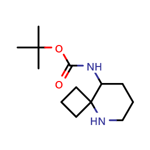 Chemical structure of tert-butyl N-(5-azaspiro[3.5]nonan-9-yl)carbamate , CAS 1934685-99-0, AChemBlock X184252