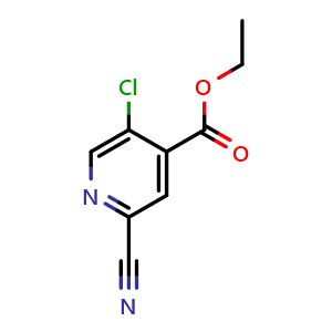 Chemical structure of ethyl 5-chloro-2-cyano-pyridine-4-carboxylate , CAS 1403876-76-5, AChemBlock X184254