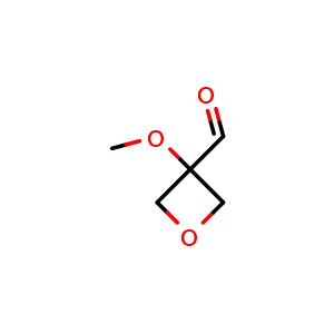 Chemical structure of 3-methoxyoxetane-3-carbaldehyde , CAS 1785330-79-1, AChemBlock X184264