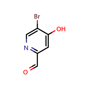 Chemical structure of 5-bromo-4-hydroxy-pyridine-2-carbaldehyde , CAS 1289261-81-9, AChemBlock X184271