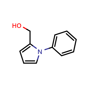 Chemical structure of (1-phenylpyrrol-2-yl)methanol , CAS 52160-53-9, AChemBlock X184289