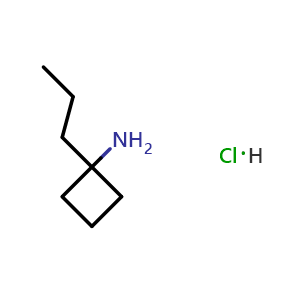 Chemical structure of 1-Propylcyclobutan-1-amine hydrochloride , CAS 1713160-67-8, AChemBlock X184292