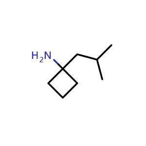 Chemical structure of 1-isobutylcyclobutanamine , CAS 1505288-90-3, AChemBlock X184293