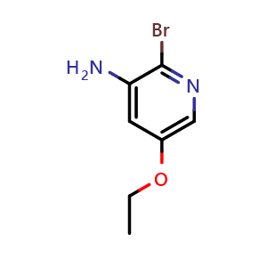 Chemical structure of 2-bromo-5-ethoxy-pyridin-3-amine , CAS 663193-84-8, AChemBlock X184304