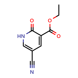 Chemical structure of ethyl 5-cyano-2-oxo-1H-pyridine-3-carboxylate , CAS 1707567-02-9, AChemBlock X184309