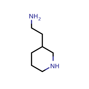 Chemical structure of 2-(3-piperidyl)ethanamine , CAS 89850-94-2, AChemBlock X184320