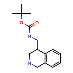 Chemical structure of tert-butyl N-(1,2,3,4-tetrahydroisoquinolin-4-ylmethyl)carbamate , CAS 1696019-09-6, AChemBlock X184326