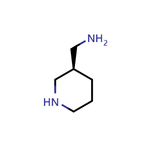 Chemical structure of [(3R)-3-piperidyl]methanamine , CAS 372963-41-2, AChemBlock X184347