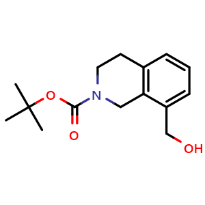 Chemical structure of tert-butyl 8-(hydroxymethyl)-3,4-dihydro-1H-isoquinoline-2-carboxylate , CAS 1204765-84-3, AChemBlock X184365