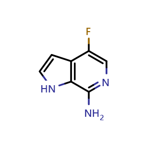 Chemical structure of 4-fluoro-1H-pyrrolo[2,3-c]pyridin-7-amine , CAS 917947-99-0, AChemBlock X184366