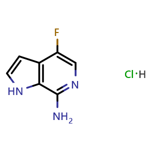 Chemical structure of 4-fluoro-1H-pyrrolo[2,3-c]pyridin-7-amine;hydrochloride , CAS 917918-88-8, AChemBlock X184367