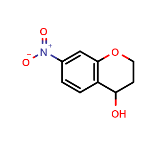 Chemical structure of 7-nitrochroman-4-ol , CAS 1824051-21-9, AChemBlock X184377