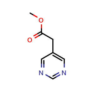 Chemical structure of methyl 2-pyrimidin-5-ylacetate , CAS 1820683-14-4, AChemBlock X184386