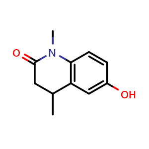 Chemical structure of 6-hydroxy-1,4-dimethyl-3,4-dihydroquinolin-2-one , CAS 2007908-97-4, AChemBlock X184405