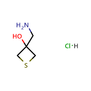 Chemical structure of 3-(aminomethyl)thietan-3-ol;hydrochloride , CAS 2551116-98-2, AChemBlock X184418