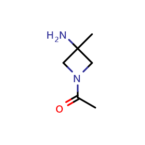 Chemical structure of 1-(3-amino-3-methyl-azetidin-1-yl)ethanone , CAS 1480257-74-6, AChemBlock X184444