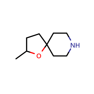Chemical structure of 2-methyl-1-oxa-8-azaspiro[4.5]decane , CAS 1824325-93-0, AChemBlock X184451
