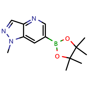 Chemical structure of 1-methyl-6-(4,4,5,5-tetramethyl-1,3,2-dioxaborolan-2-yl)pyrazolo[4,3-b]pyridine , CAS 1471262-12-0, AChemBlock X184455