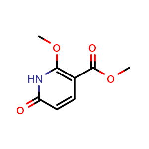 Chemical structure of methyl 2-methoxy-6-oxo-1H-pyridine-3-carboxylate , CAS 1060806-83-8, AChemBlock X184464