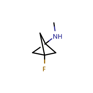 Chemical structure of 3-fluoro-N-methyl-bicyclo[1.1.1]pentan-1-amine , CAS 2209087-08-9, AChemBlock X184473