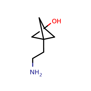 Chemical structure of 3-(2-aminoethyl)bicyclo[1.1.1]pentan-1-ol , CAS 2209086-96-2, AChemBlock X184474