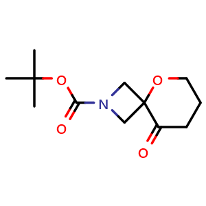Chemical structure of tert-butyl 9-oxo-5-oxa-2-azaspiro[3.5]nonane-2-carboxylate , CAS 2260931-46-0, AChemBlock X184492