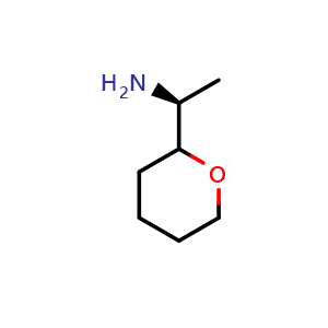 Chemical structure of (1S)-1-tetrahydropyran-2-ylethanamine , CAS 2089682-38-0, AChemBlock X184495