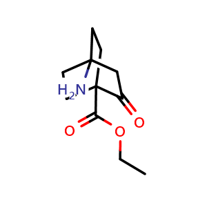 Chemical structure of ethyl 4-amino-2-oxo-bicyclo[2.2.2]octane-1-carboxylate , CAS 1544662-57-8, AChemBlock X184504