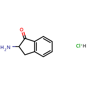 Chemical structure of 2-aminoindan-1-one;hydrochloride , CAS 6941-16-8, AChemBlock X184508
