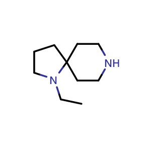 Chemical structure of 1-ethyl-1,8-diazaspiro[4.5]decane , CAS 1784090-05-6, AChemBlock X184510