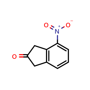 Chemical structure of 4-nitroindan-2-one , CAS 913297-09-3, AChemBlock X184518