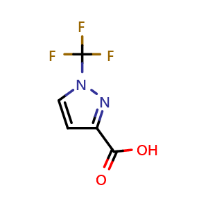 Chemical structure of 1-(trifluoromethyl)pyrazole-3-carboxylic acid , CAS 2092678-51-6, AChemBlock X184565