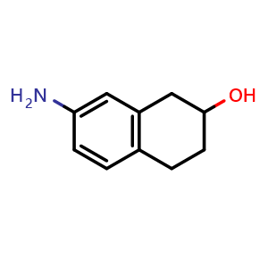 Chemical structure of 7-aminotetralin-2-ol , CAS 851773-96-1, AChemBlock X184573