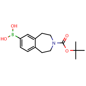 Chemical structure of (3-tert-butoxycarbonyl-1,2,4,5-tetrahydro-3-benzazepin-7-yl)boronic acid , CAS 720692-77-3, AChemBlock X184577