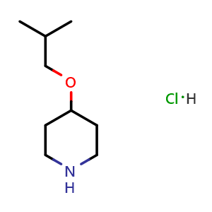 Chemical structure of 4-isobutoxypiperidine;hydrochloride , CAS 903891-79-2, AChemBlock X184590