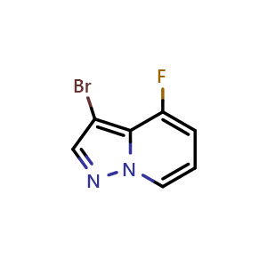 Chemical structure of 3-bromo-4-fluoro-pyrazolo[1,5-a]pyridine , CAS 1352625-34-3, AChemBlock X184602