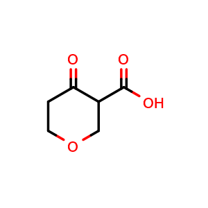 Chemical structure of 4-oxotetrahydropyran-3-carboxylic acid , CAS 126202-22-0, AChemBlock X184603