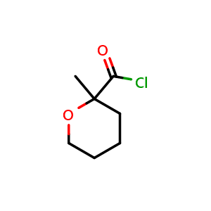Chemical structure of 2-methyltetrahydropyran-2-carbonyl chloride , CAS 115261-81-9, AChemBlock X184662