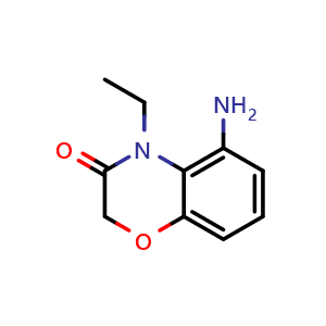 Chemical structure of 5-amino-4-ethyl-1,4-benzoxazin-3-one , CAS 1481399-82-9, AChemBlock X184678