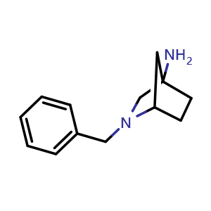 Chemical structure of 2-benzyl-2-azabicyclo[2.2.1]heptan-4-amine , CAS 1311391-31-7, AChemBlock X184683