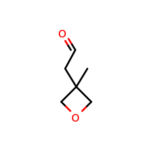 Chemical structure of 2-(3-Methyloxetan-3-yl)acetaldehyde , CAS 1219088-56-8, AChemBlock X184693
