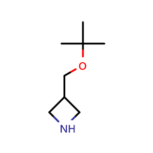 Chemical structure of 3-(tert-butoxymethyl)azetidine , CAS 1855543-54-2, AChemBlock X184717